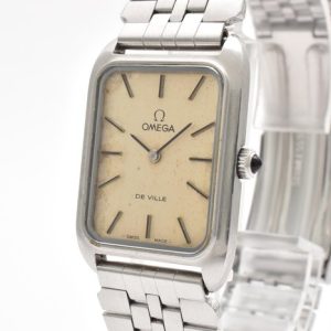 Omega – De Ville Rectangular Manual Wind Vintage Dress Watch Gold Dial Stainless Steel – Sans prix de réserve – Homme – 1970-1979 – Occasion